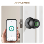 LNDU D500 Smart Fingerprint Door Knob with APP Control, Biometric Keyless Entrance Door Lock with 3 Modes (Privacy/Passage/Auto-Lock), 0.3S Fast Unlock, 100 Fingerprints, Type-C Emergency Charge for Bedroom, Office, Home - Image 4