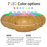 550ml Ultrasonic Aroma Diffuser with Remote Control, 7 LED Light Settings, Whisper-Quiet Operation for Sleep and Relaxation - Image 6
