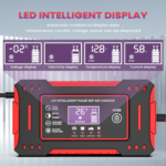 6A 12V Intelligent Car Battery Charger Car and Motorcycle Battery Charging Unit Lead-Acid Battery Repair LCD Display - Image 5