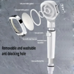 4 Modes Adjustable High Pressure Shower Head with Switch on off Button Sprayer Water Saving Shower Nozzle Filter for Bathroom - Image 6