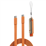 240W Supercharge 2-In-1 Detachable Type-C Charging Cable, Zinc Alloy Silicone Cable with Rotating Invisible Stand, Single-Head Extend Charger for Apple & Samsung Smartphones, Ideal for Gaming & Car Use - Image 8