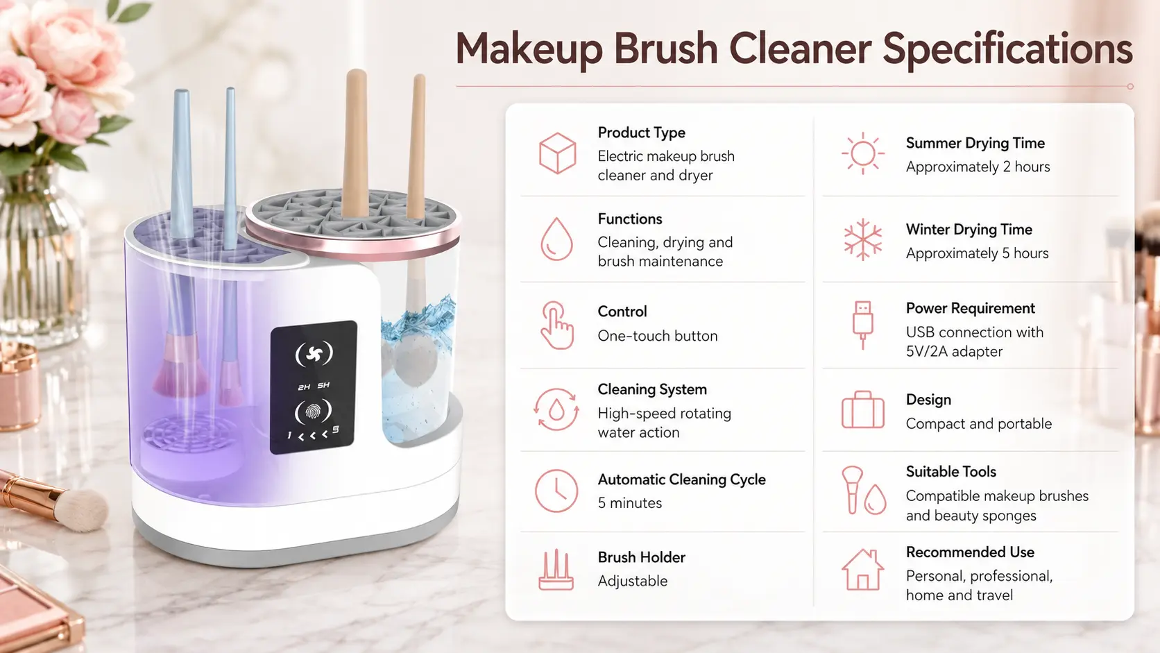 Makeup Brush Cleaner Specifications
