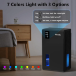 Ninesky Dehumidifier for Home, 95 OZ Water Tank, Suitable for Areas up to 1000 Sq.Ft, Ideal for Bathroom, Bedroom, and Basement Use, with Auto Shut-Off Feature and 7-Color LED Light (Black) - Image 5