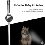 Cat Airtag Holder Collar Breakaway Reflective Strips Adjustable Kitten Collar Waterproof Cat Bell Collar Pet Air Tag Case - Image 7