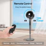 Sunspire Large Fan for Bedroom, 120° Oscillating Standing Fan, 85Ft Air Circulator with Remote, DC Motor Quiet Floor Fans, Adjustable Height, 12 Speeds, 5 Modes, 12H Timer - Image 7