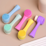 Dual-Sided & Soft Bristle Facial Cleansing Brush - Deep Pore Exfoliating Face Scrubber for Skincare, Face Wash, Double Side - Image 3