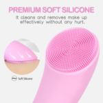 Facial Cleansing Brush, Rechargeable Silicone Face Scrubber with Heat Massage End, Vibrating Exfoliator Scrubber for Deep Cleaning, Waterproof Face Brush for Women and Men (Pink) - Image 7