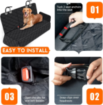 Premium Waterproof Dog Car Seat Cover - Non-Slip Back Seat Protector for Dogs, Fits Most Cars, Trucks, and SUVs with Middle Armrest Access - Black - Image 4