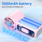 F711 Mini Portable Handheld Ice Fan High Speed 15000 RPM Turbo Fan 199 Adjustable Levels with Ice Cooling Mode Personal Fan for Summer Travel Outdoor Activities - Image 6