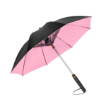 3-in-1 Portable Sun Umbrella with Integrated Fan and Misting System for Outdoor Cooling at the Beach