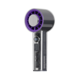 Cordless handheld fan with digital battery display and USB-C charging port