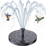 Solar Bird Bath Fountain with 6 Nozzles, Solar Powered Floating Water Fountain Pump for Bird Bath, Pond, Pool, Garden, Fish Tank and Outdoor