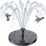 Solar Bird Bath Fountain with 6 Nozzles, Solar Powered Floating Water Fountain Pump for Bird Bath, Pond, Pool, Garden, Fish Tank and Outdoor