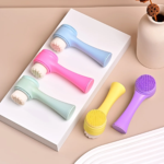 Dual-Sided & Soft Bristle Facial Cleansing Brush - Deep Pore Exfoliating Face Scrubber for Skincare, Face Wash, Double Side - Image 4