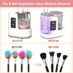 3 in 1 Electric Makeup Brush Cleaner,Automatic Makeup Brush Cleaner with Makeup Brush Dryer,Portable USB Deep Cleaning for Beauty Makeup Brush Set,Blush Brush,Sponges - Image 4