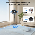 Sunspire Large Fan for Bedroom, 120° Oscillating Standing Fan, 85Ft Air Circulator with Remote, DC Motor Quiet Floor Fans, Adjustable Height, 12 Speeds, 5 Modes, 12H Timer - Image 6