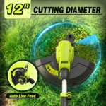 Saker 22V 12-In Cordless Lawn Mower, 3-In-1 Garden Tool (Mower, Trimmer, Edger) with Auto Cord Feed, 2×2.0Ah Batteries, Lightweight for Small to Medium Backyards - Image 6