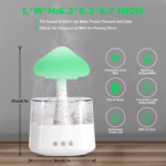 Cloud Rain Humidifier for Bedroom with Soothing Rain Sounds, Water Drip Mushroom Humidifiers 7 Colors Mood Raindrop Diffuser - Image 4