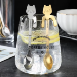 Stainless Steel Coffee Spoon Lovely Cute Cat Shape Teaspoon Dessert Snack Scoop Ice Cream Mini Spoons Tableware Kitchen Tools - Image 5