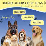 Pet Detangling Comb, Double-Sided Grooming Brush for Dogs & Cats, One-Click Clean Undercoat Rake for Shedding Mats - Image 4