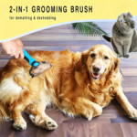 Pet Detangling Comb, Double-Sided Grooming Brush for Dogs & Cats, One-Click Clean Undercoat Rake for Shedding Mats - Image 6