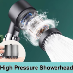 High Pressure Shower Head 4 Modes Adjustable Showerhead with Massage Brush Filters Water Saving Shower Bathroom Accessories - Image 2