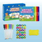 Reusable Learn-To-Write Workbook – Spiral-Bound Preschool Pen Control Tracing Book with Marker & Eraser, Reusable Letter & Number Practice for Kids Ages 3-6, 38 Pages of Lines, Shapes, Letters & Numbers - Image 5