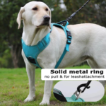 Dog Harness with Airtag Holder and Leash Set-Premium Oxford Breathable Material Durable Reflective Dog Harness and Leash Set (M) - Image 3