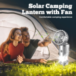 Portable LED Camping Lantern with Fan, New Upgraded Multifunctional Solar Camping Lantern Rechargeable Solar Fan, Tent Camping Fan Hanging with Light (Stylea-Gold) - Image 6