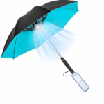 3-in-1 Portable Sun Umbrella with Integrated Fan and Misting System for Outdoor Cooling at the Beach - Image 3