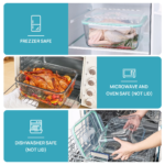 【New Arrival】Vtopmart 6.5L Extra Large and 18 Pack Combo Glass Food Storage Containers with Snap Airtight Lids for Roasting Turkey, Chicken, Baking Casserole, Fruits, Party, BPA Free, Oven Safe, Freezer, Dishwasher Outdoorfun - Image 10