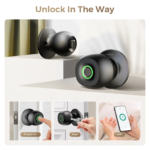 LNDU D500 Smart Fingerprint Door Knob with APP Control, Biometric Keyless Entrance Door Lock with 3 Modes (Privacy/Passage/Auto-Lock), 0.3S Fast Unlock, 100 Fingerprints, Type-C Emergency Charge for Bedroom, Office, Home - Image 2