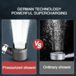 High Pressurized Filter Shower Head 3-Mode Adjustable Spray with Massage Brush Rain Faucet Bathroom Accessories - Image 6