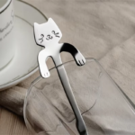 Stainless Steel Coffee Spoon Lovely Cute Cat Shape Teaspoon Dessert Snack Scoop Ice Cream Mini Spoons Tableware Kitchen Tools - Image 3