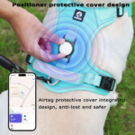 Dog Harness with Airtag Holder and Leash Set-Premium Oxford Breathable Material Durable Reflective Dog Harness and Leash Set (M) - Image 2