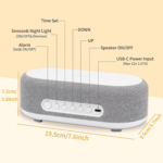4In1 Alarm Clock with Wireless Charging Wireless Speaker Night Light & Temperature Display – Customized Sleep-Wake Routine Alarm Clock for Heavy Sleepers (Gray) - Image 6