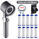 High Pressure Shower Head 4 Modes Adjustable Showerhead with Massage Brush Filters Water Saving Shower Bathroom Accessories - Image 13