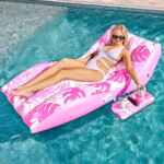 SLOOSH Inflatable Pool Floats Adult - Extreme Comfort Pool Lounge Chair with Detachable Cup Holder, Heavy Duty Lounger Floating Recliner Blow up Floaties Water Floaty Lake Beach Tanning Float - Image 9