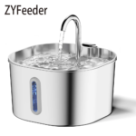 2.2L Automatic Cat Water Fountain Square Stainless Steel Pet Water Feeder Dog Water Fountain with Window(No 5V 1A Plug) - Image 2