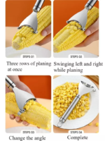 Corn Stripper Stainless Steel Manual Corn Planer Cob Stripper Reusable Corn Peeler Thresher Kitchen Fruit Vegetable Gadget Tool - Image 6