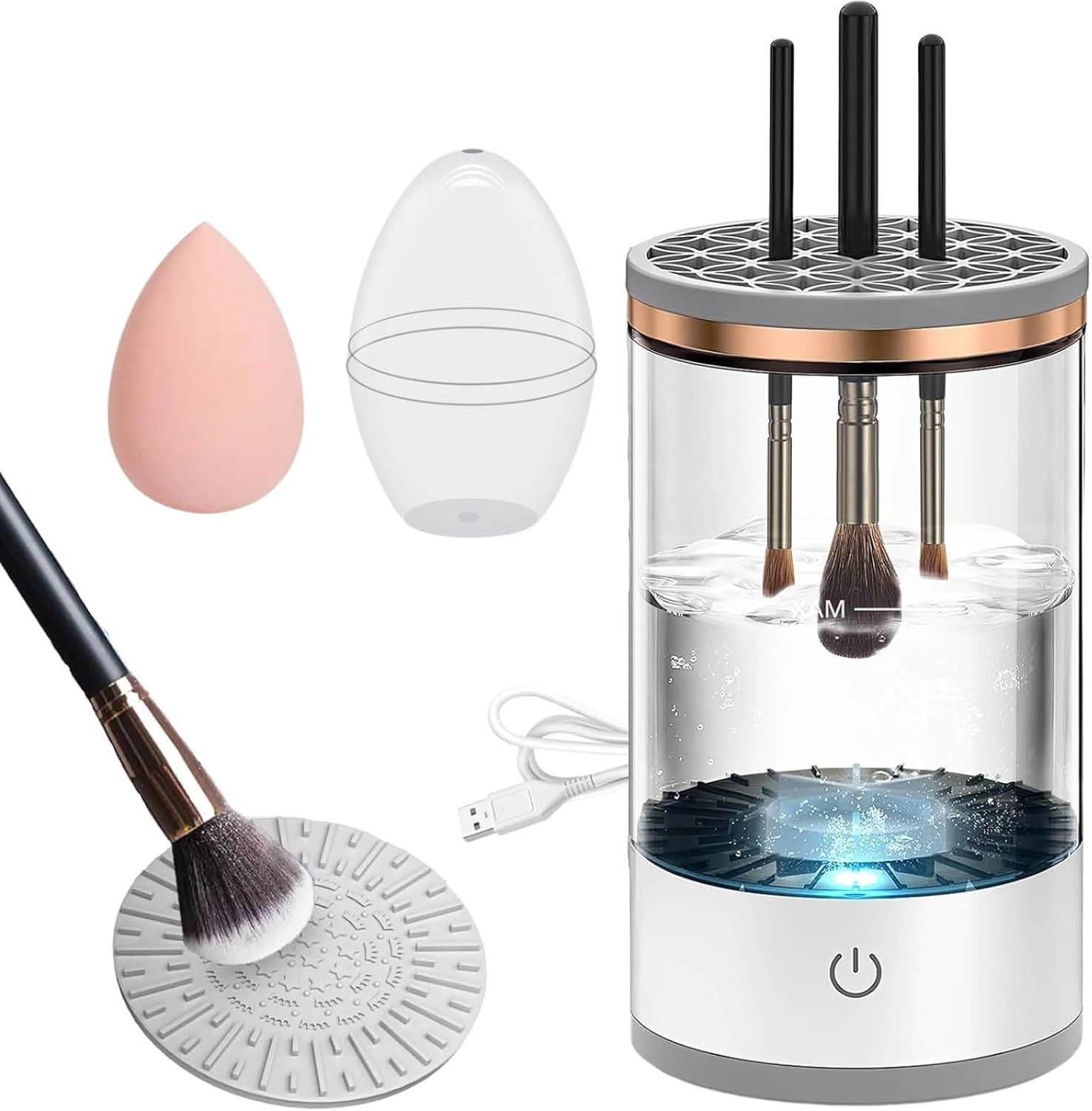 fa203ef056f2f93e4661fbc34c252076-1.png Makeup Brush Cleaner Machine,Electric USB Reusable Make up Brush Cleaner and Dryer with a Makeup Sponge Set for All Size,Gift for Women Friend - Image 1