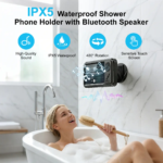 Waterproof Box Speaker, Bathroom Waterproof360 Rotating Touch Screen, Bluetooth Speaker,Watch Movies, Listen to Music, Phone Holderbluetooth Speaker Audio Shower TV Holder,Swimming Pool, Kitchen, Bathroom, Sink - Image 4