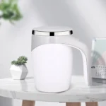 Self Stirring Coffee Cup-White